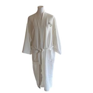 Boca Terry White Waffle Knit Robe One Size Fits All